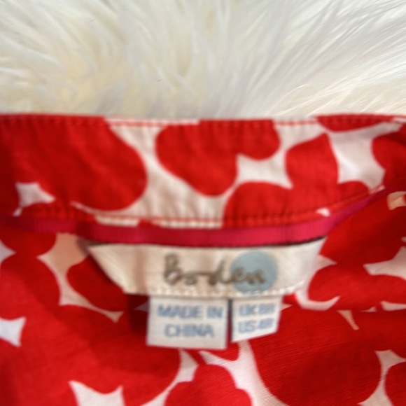 Boden Red & White Floral Lara Wrap Dress - Picture 6 of 7